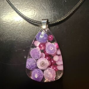 Purple and Pink Pendant Necklace